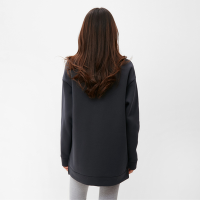 Свитшот женский удлинённый с начёсом MIST Cozy style, цвет графит, размер 42
