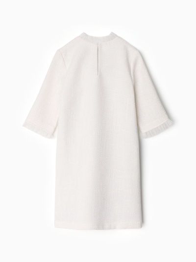 Платье нарядное для девочки MINAKU: PartyDress, с воротником, белое, рост 152-158 см