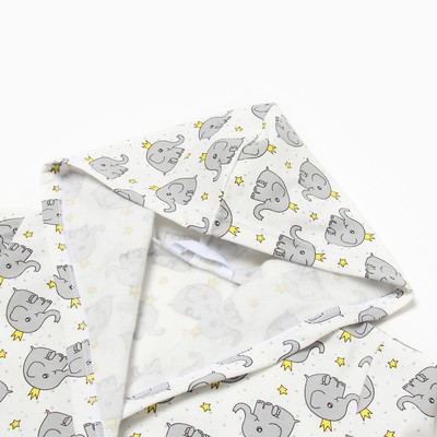 Халат детский НАЧЕС, цвет белый/слоники, рост 104 см