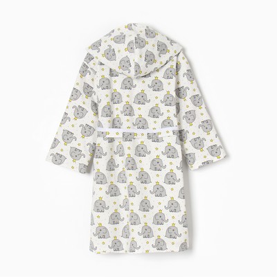 Халат детский НАЧЕС, цвет белый/слоники, рост 104 см