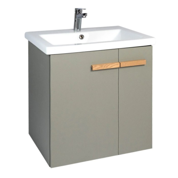 Тумба подвесная VIANT «Мюнхен», 2 створки, с раковиной COMO 60, 430×560×620 мм, цвет хаки