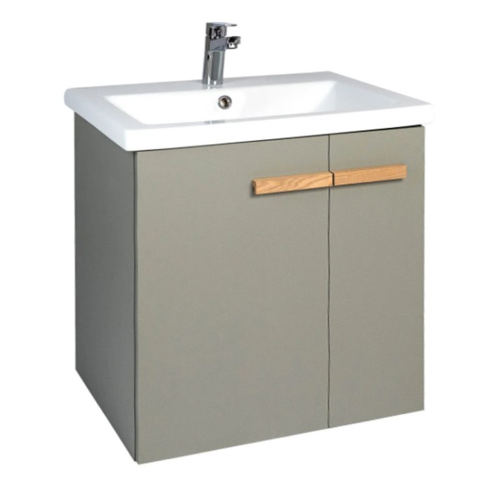 Тумба подвесная VIANT «Мюнхен», 2 створки, с раковиной COMO 70, 425×655×620 мм, цвет хаки