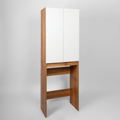 Шкаф под стиральную машину VIANT «Бостон», 380×645×1900 мм, дуб вотан/белый