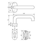 Комплект ручек БУЛАТ с узкой накладкой, 02У.09НС AISI 304 INOX нержавеющая сталь - Фото 4