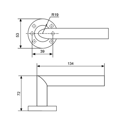 Комплект ручек СТАНДАРТ 0201 SS (35-70) INOX нержавеющая сталь