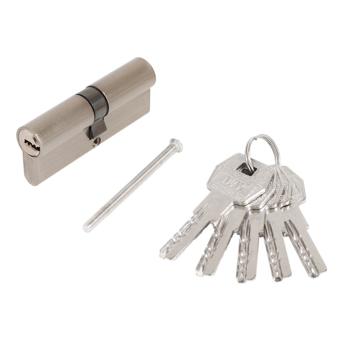 Цилиндровый механизм Стандарт MAX, 80 мм (40×40), 5 ключей, тип ключ/ключ, матовый никель