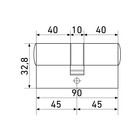 Цилиндровый механизм Стандарт MAX, 90 мм (45×45), 5 ключей, тип ключ/ключ, матовый никель  (артикул 10248127)  большой выбор товаров оптом и в розницу по низким ценам с доставкой