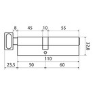 Цилиндровый механизм Стандарт MAX, 110 мм (60×50 В), 5 ключей, ключ/вертушка, матовый никель  (артикул 10248142)  большой выбор товаров оптом и в розницу по низким ценам с доставкой