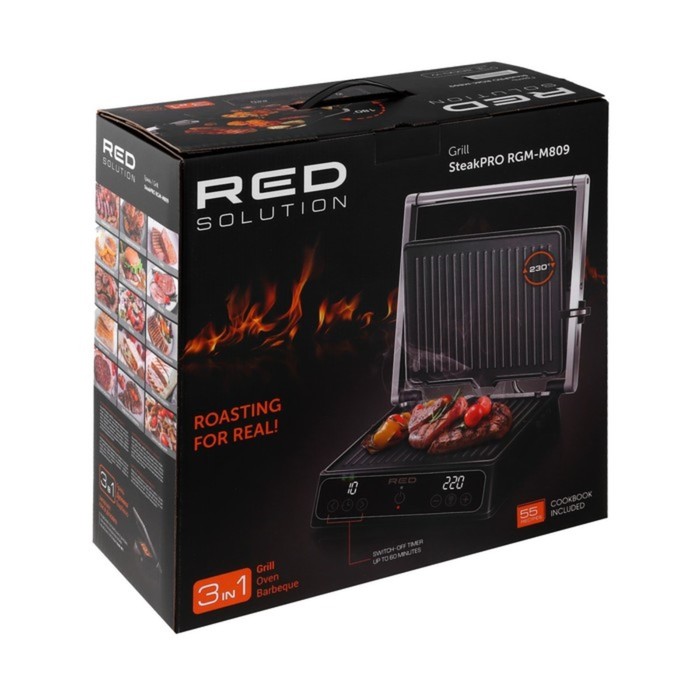 Гриль электрический RED Solution SteakMaster RGM-M809, 2000 Вт, 36.5x33 см - фото 51497666