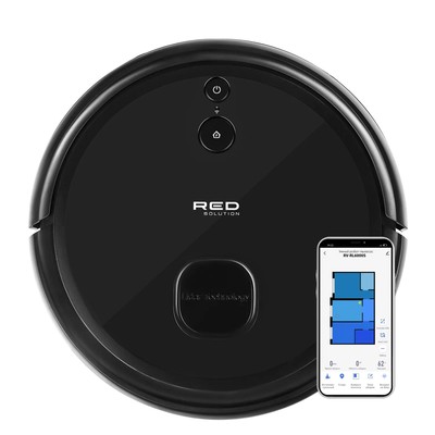 Робот-пылесос RED Solution RV-RL6000S, 35 Вт, сухая и влажная уборка, 0.3/0.3 л, чёрный