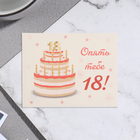Мини-открытка "Опять тебе 18!" торт, 7х9 см - фото 110390502