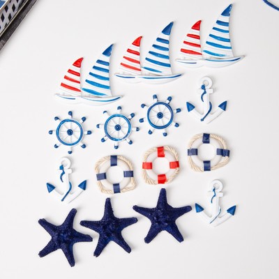 Набор декоративных фигурок «Морской стиль», дерево