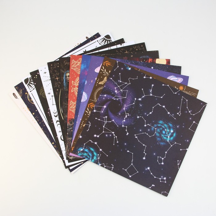 Набор бумаги для скрапбукинга «Космос внутри», 12 листов, 30.5 х 30.5 см, 180 г/м²