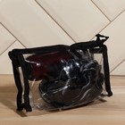 Набор банный, в косметичке, 2 предмета (мочалка, бутылочка 150 мл), цвет чёрный - фото 8629257
