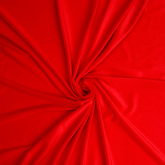 Лоскут Велюр на трикотажной основе, красный 100*180 см - Фото 1