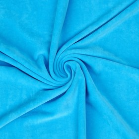 Лоскут Велюр на трикотажной основе, голубой, 100*180 см