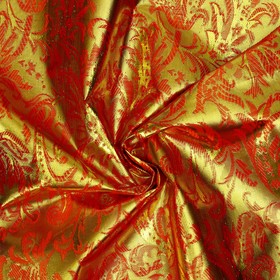 Лоскут «Парча», золото на красном, 100 × 150 см