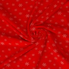 Лоскут Велюр на красном фоне, белые снежинки, 60 × 50 см - фото 3645170