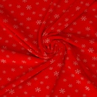 Лоскут Велюр на красном фоне, белые снежинки, 100×180 см - Фото 2
