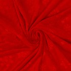 Лоскут плюша на трикотажной основе, красный, снежинки, 50 × 50 см - фото 11744728