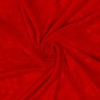 Лоскут, плюш на трикотажной основе, красный со снежинками, 100 × 150 см, 100% п/э - фото 11744730