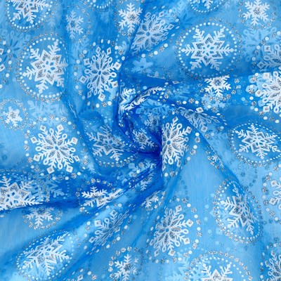 Лоскут органзы, с рисунком снежинки, 100 × 150 см