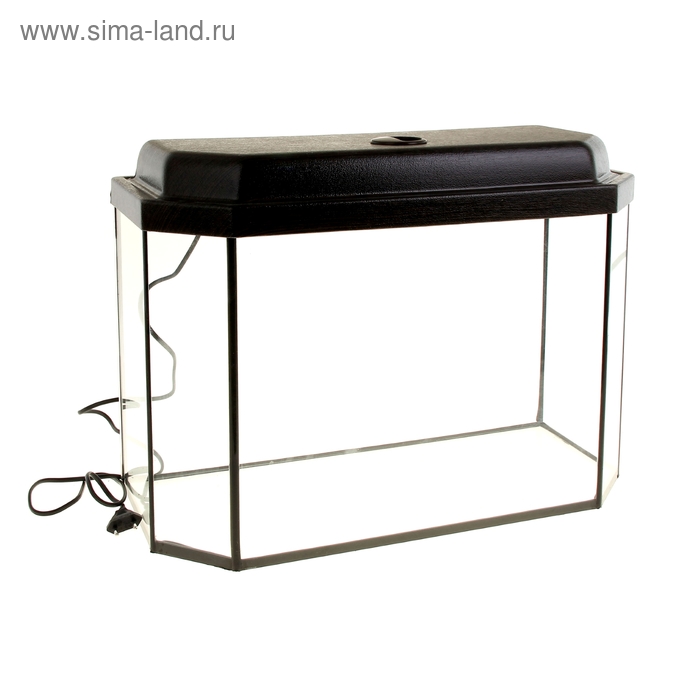 Аквариум панорамный с крышкой, 40 литров, 51×23×34/39 см, венге - Фото 1