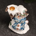 Подсвечник "Снеговичок со свечкой" 12см - фото 23402292