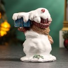 Подсвечник "Снеговичок с подарком" 12см - Фото 4