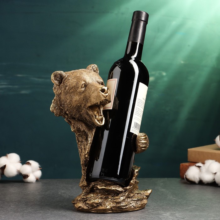 Подставка под бутылку "Медведь" 26х16х14см - Фото 1