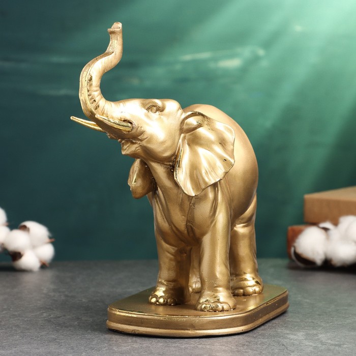 Фигура "Слон на подставке" 24х23х12см, бронза