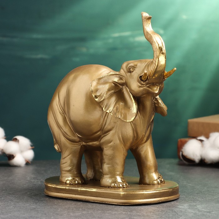 Фигура "Слон на подставке" 24х23х12см, бронза