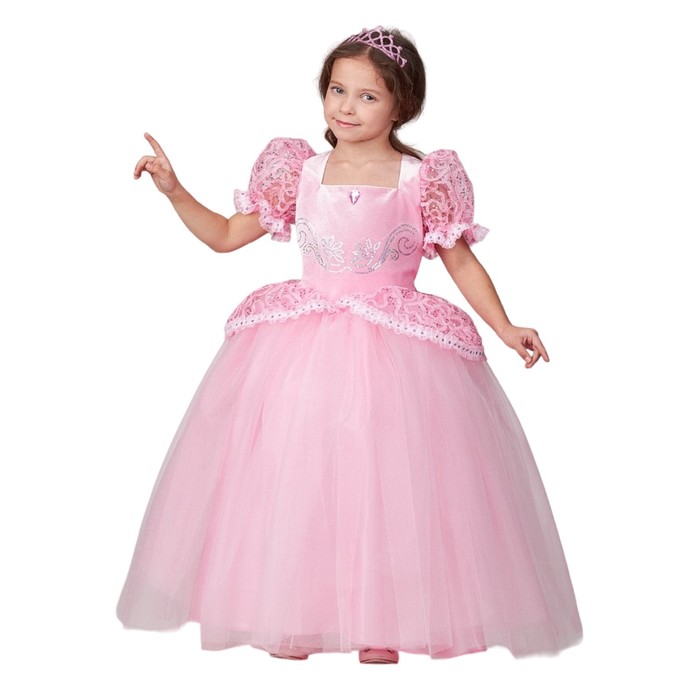 Карнавальный костюм "Принцесса Золушка" розовая, платье, диадема, р.122-64 - Фото 1