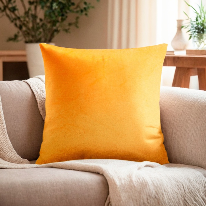 Подушка декоративная «Этель», 30×30 см, велюр, желтая - Фото 1