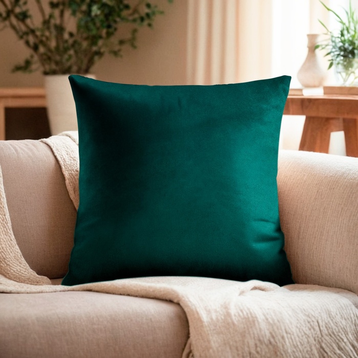 Подушка декоративная «Этель», 30×30 см, велюр, изумруд - Фото 1