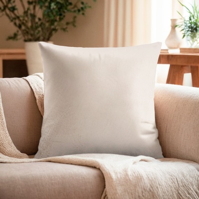 Подушка декоративная «Этель», молочная, 30×30 см, велюр