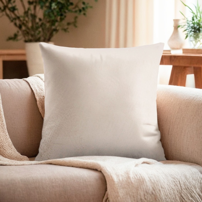 Подушка декоративная «Этель», 30×30 см, велюр, молочная - Фото 1