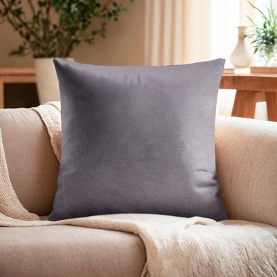 Подушка декоративная «Этель», серая, 30×30 см, велюр