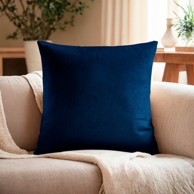 Подушка декоративная «Этель», синий, 30×30 см, велюр