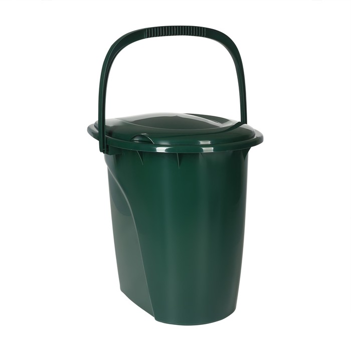 Ведро-туалет, h = 40 см, 24 л, съёмный стульчак, зелёное - фото 1882950268