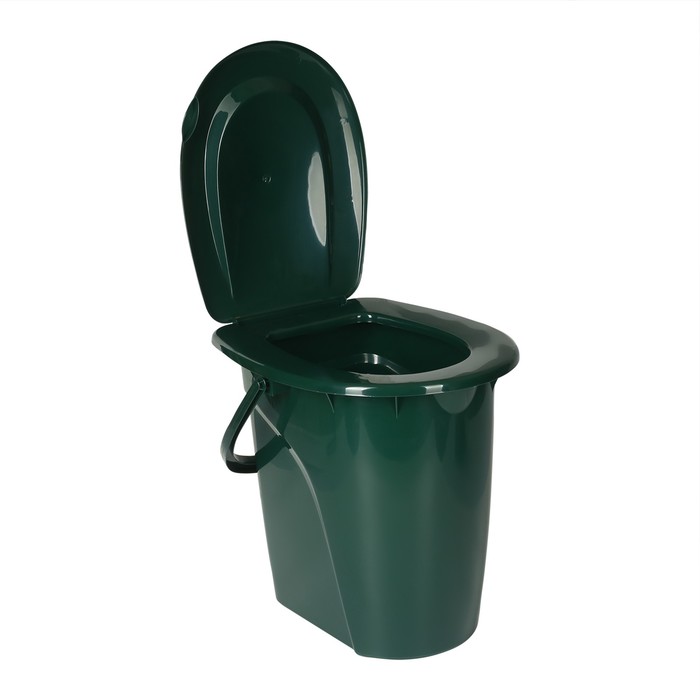 Ведро-туалет, h = 40 см, 24 л, съёмный стульчак, зелёное - фото 1882950269
