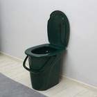 Ведро-туалет, h = 40 см, 24 л, съёмный стульчак, зелёное - Фото 1
