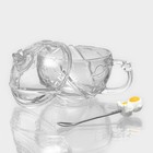 Кружка «Космос», 350 мл, с крышкой и ложкой, стекло, прозрачная - Фото 2