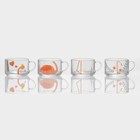 Набор кружек стеклянных «Фламинго», 4 предмета: 420 мл - фото 4409134