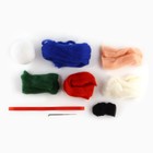 Ёлочный шар из шерсти на новый год «Дед Мороз», d=7 см, новогодний набор для творчества - Фото 6