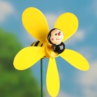 Декор садовый "Веселая пчела" с пропеллером, штекер 60 см, микс цвета - Фото 2