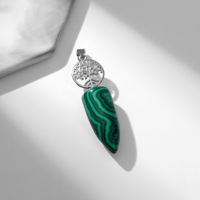 Подвеска маятник «Малахит» дерево жизни - Фото 1