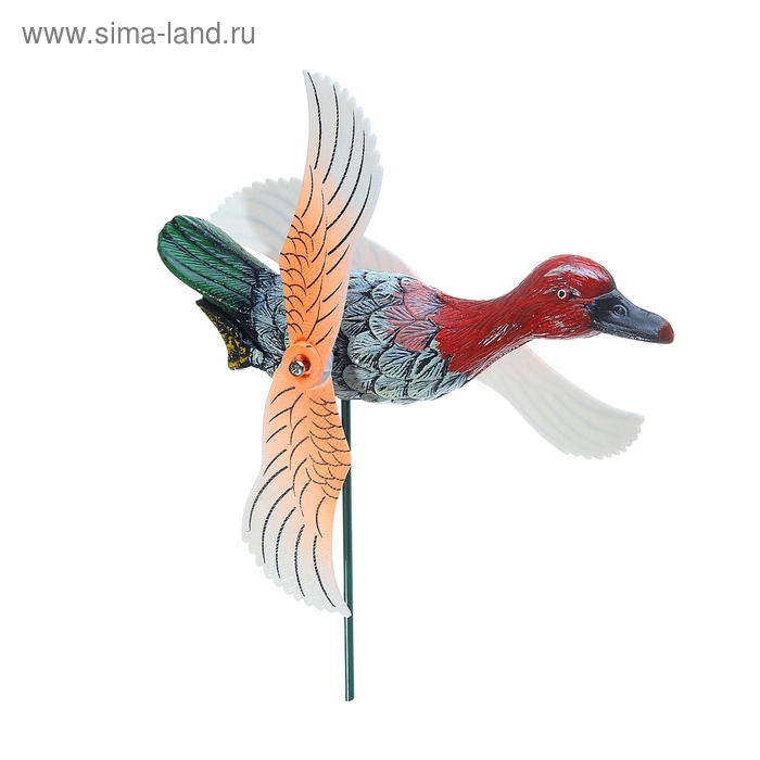 Декор садовый "Уточка", с крутящимися крыльями, штекер 60 см, микс цвета - Фото 1