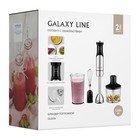 Блендер Galaxy LINE GL 2136, погружной, 1350 Вт, 0.9/0.6 л, 12 скоростей, режим турбо, серый 1022999 - фото 51498714