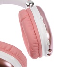 Наушники беспроводные, полноразмерные, RX-8, Bluetooth 5.3, с шумоподавлением, с микрофоном, AUX, 400 мАч, розовые - Фото 8